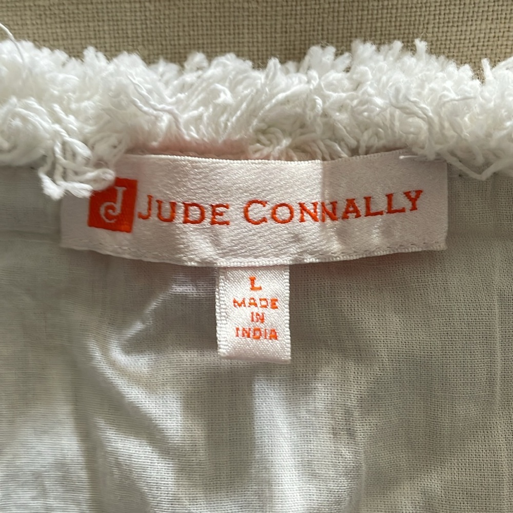 Jude Connally smock Larissa dress gold white size L palm beach cruise party - Picture 10 of 15
